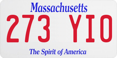 MA license plate 273YI0