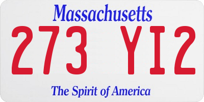 MA license plate 273YI2