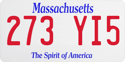 MA license plate 273YI5