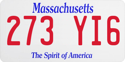 MA license plate 273YI6
