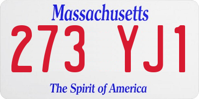 MA license plate 273YJ1