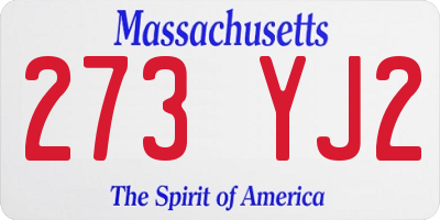 MA license plate 273YJ2