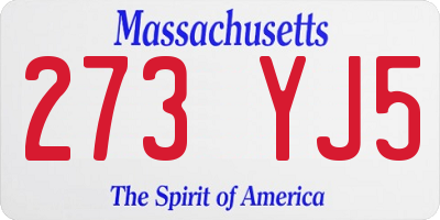 MA license plate 273YJ5
