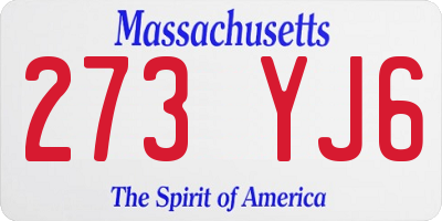 MA license plate 273YJ6
