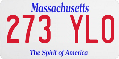 MA license plate 273YL0