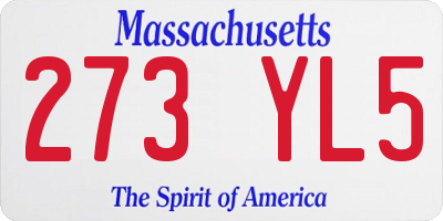 MA license plate 273YL5