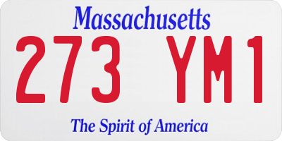 MA license plate 273YM1