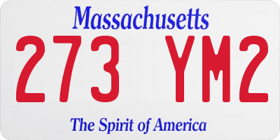 MA license plate 273YM2
