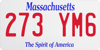 MA license plate 273YM6