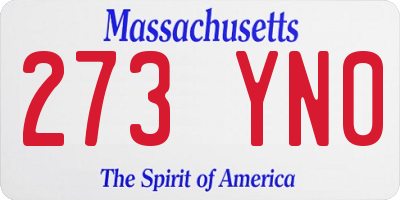 MA license plate 273YN0