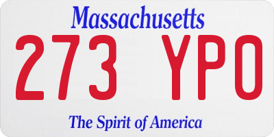 MA license plate 273YP0