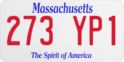 MA license plate 273YP1