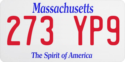 MA license plate 273YP9