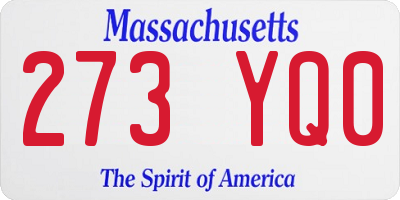 MA license plate 273YQ0