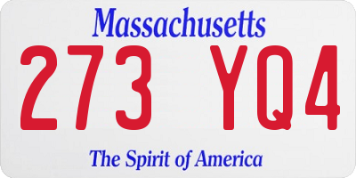MA license plate 273YQ4