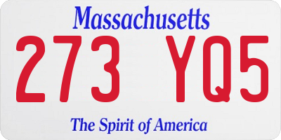 MA license plate 273YQ5