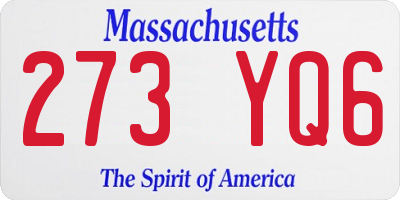 MA license plate 273YQ6
