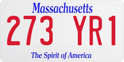 MA license plate 273YR1