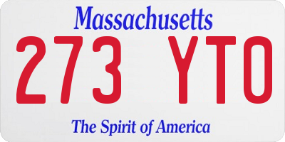 MA license plate 273YT0