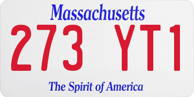 MA license plate 273YT1