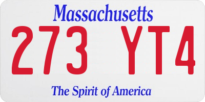 MA license plate 273YT4