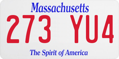 MA license plate 273YU4