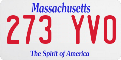 MA license plate 273YV0