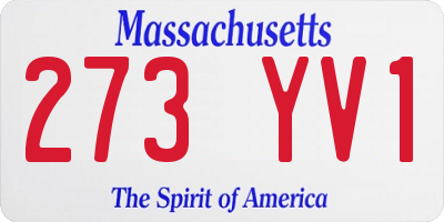 MA license plate 273YV1