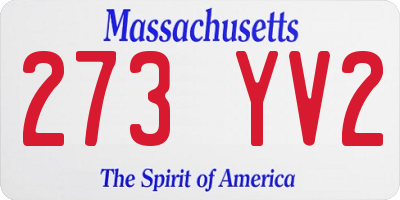 MA license plate 273YV2