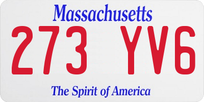MA license plate 273YV6