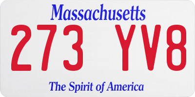 MA license plate 273YV8