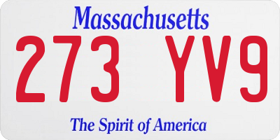 MA license plate 273YV9