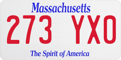 MA license plate 273YX0