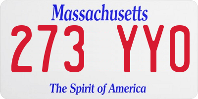 MA license plate 273YY0