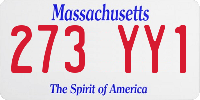 MA license plate 273YY1