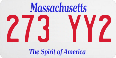 MA license plate 273YY2