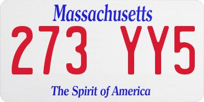 MA license plate 273YY5