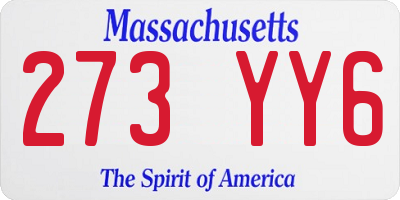 MA license plate 273YY6