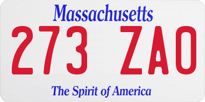 MA license plate 273ZA0