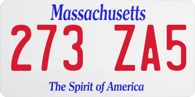 MA license plate 273ZA5