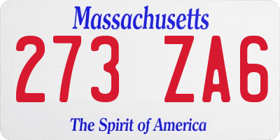 MA license plate 273ZA6