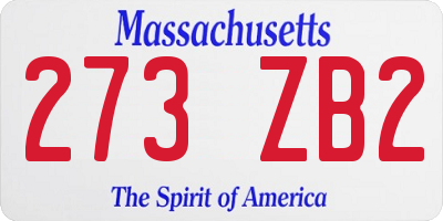 MA license plate 273ZB2