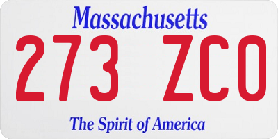 MA license plate 273ZC0