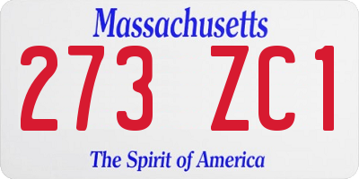 MA license plate 273ZC1