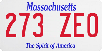 MA license plate 273ZE0