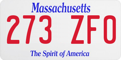MA license plate 273ZF0