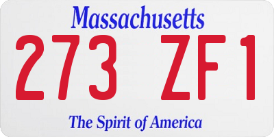 MA license plate 273ZF1
