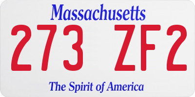 MA license plate 273ZF2