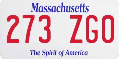 MA license plate 273ZG0