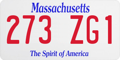 MA license plate 273ZG1